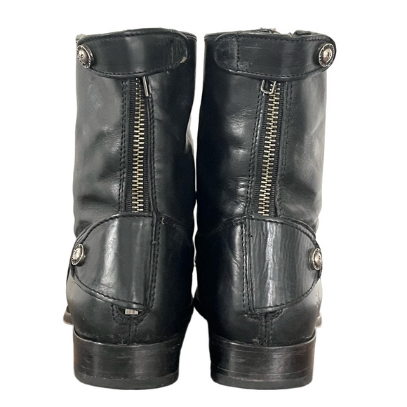 Frye Melissa Button Short Leather Boots Black Size 7.5 - Picture 4 of 15